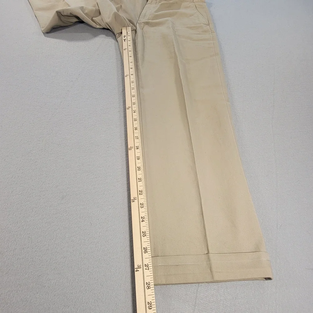 Polo Ralph Lauren Preston Pant Khaki Cuffed Chino Pants Tan Men's 32x28 Cotton